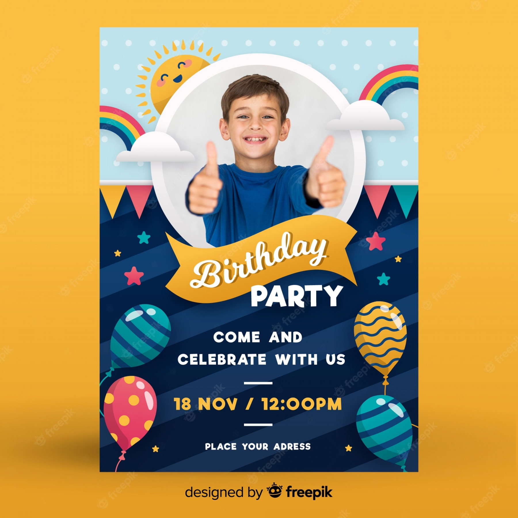 Birthday Invitation Template - Free Vectors & PSDs to Download