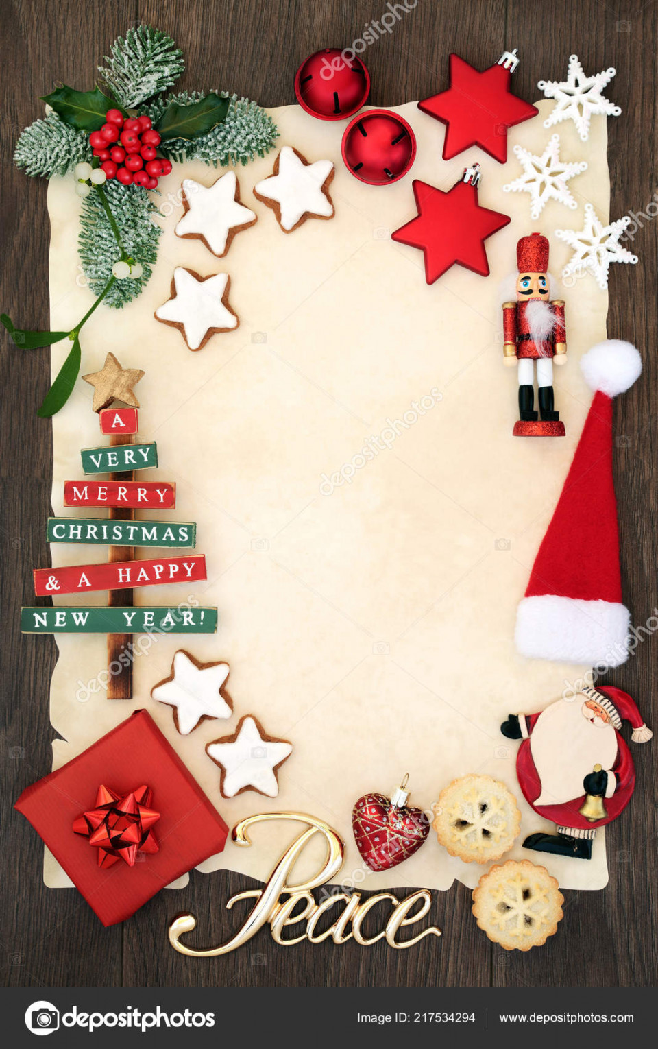 Christmas Party Invitation Blank Letter Santa Claus Concept Peace