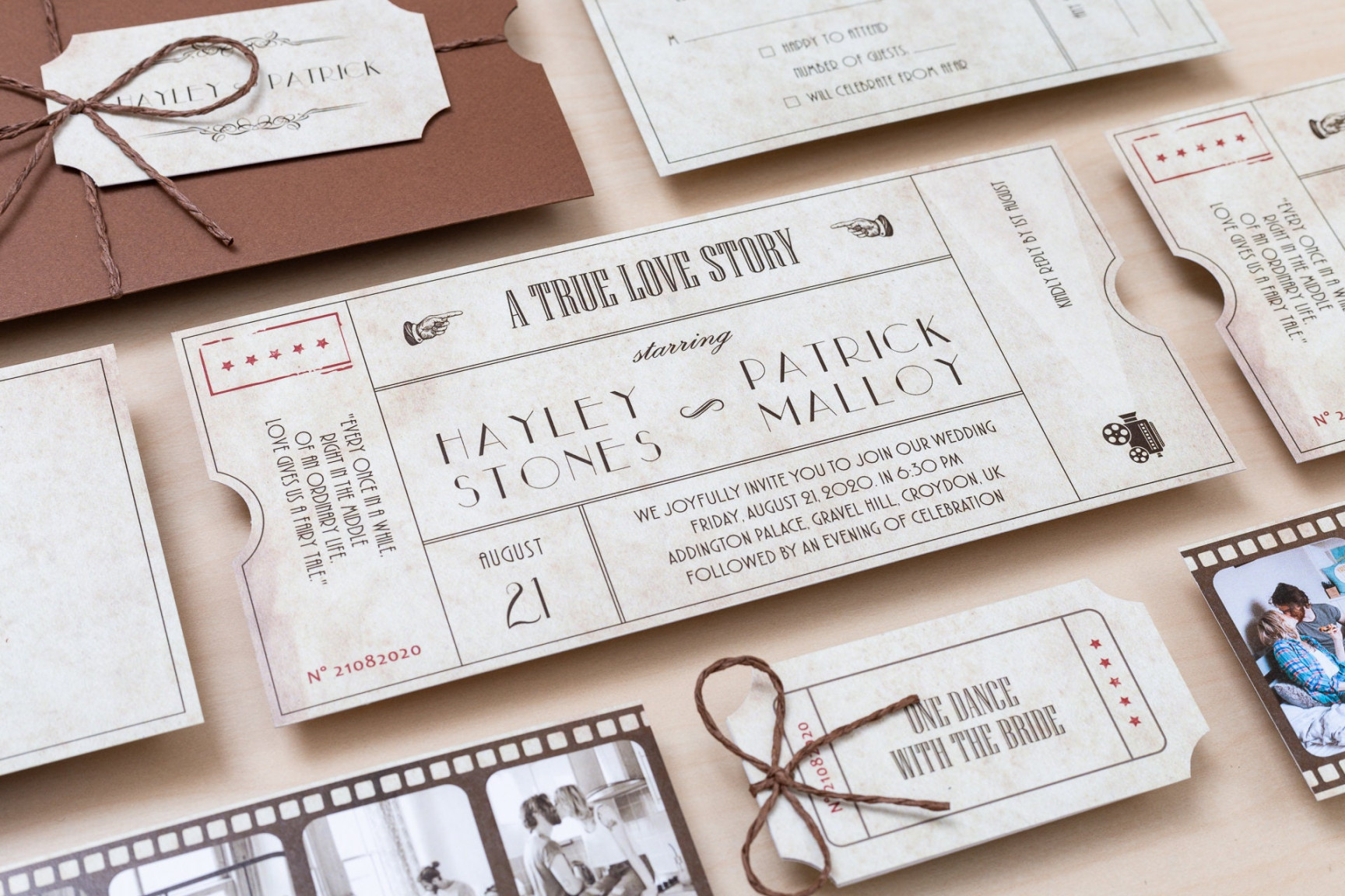 Cinema Movie Wedding Invitation Personalized Old Theatre - Etsy