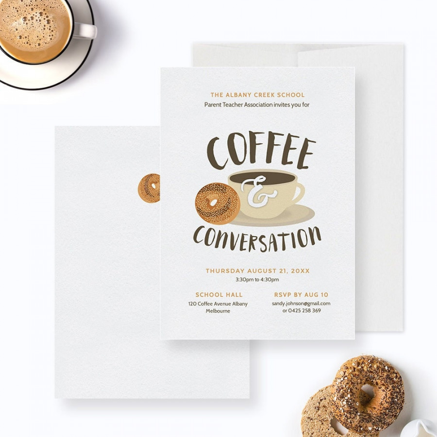 Coffee and Conversation Party Invitation Editable Template - Etsy