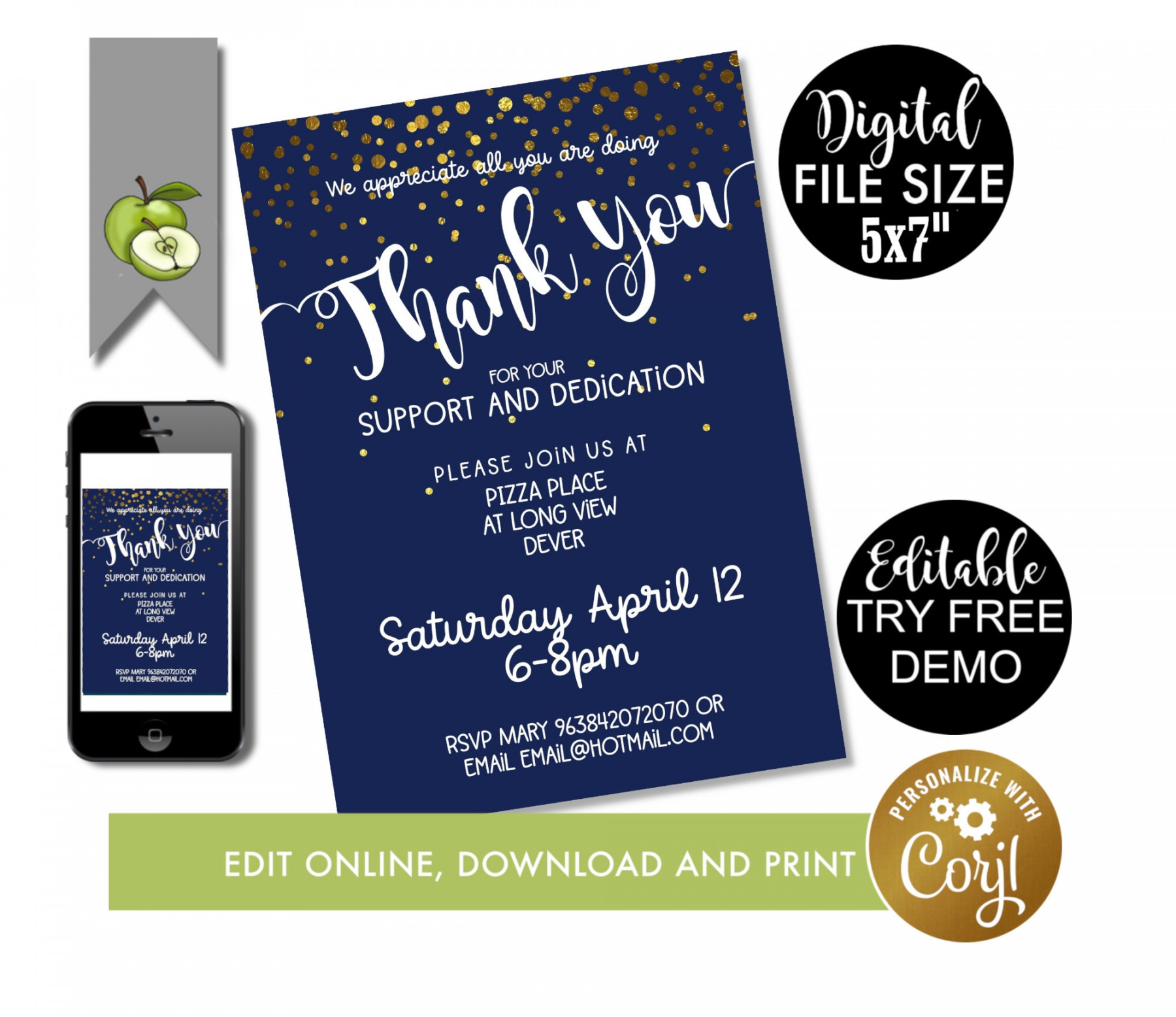 Editable Volunteer Appreciation Invitation Thank You Staff - Etsy