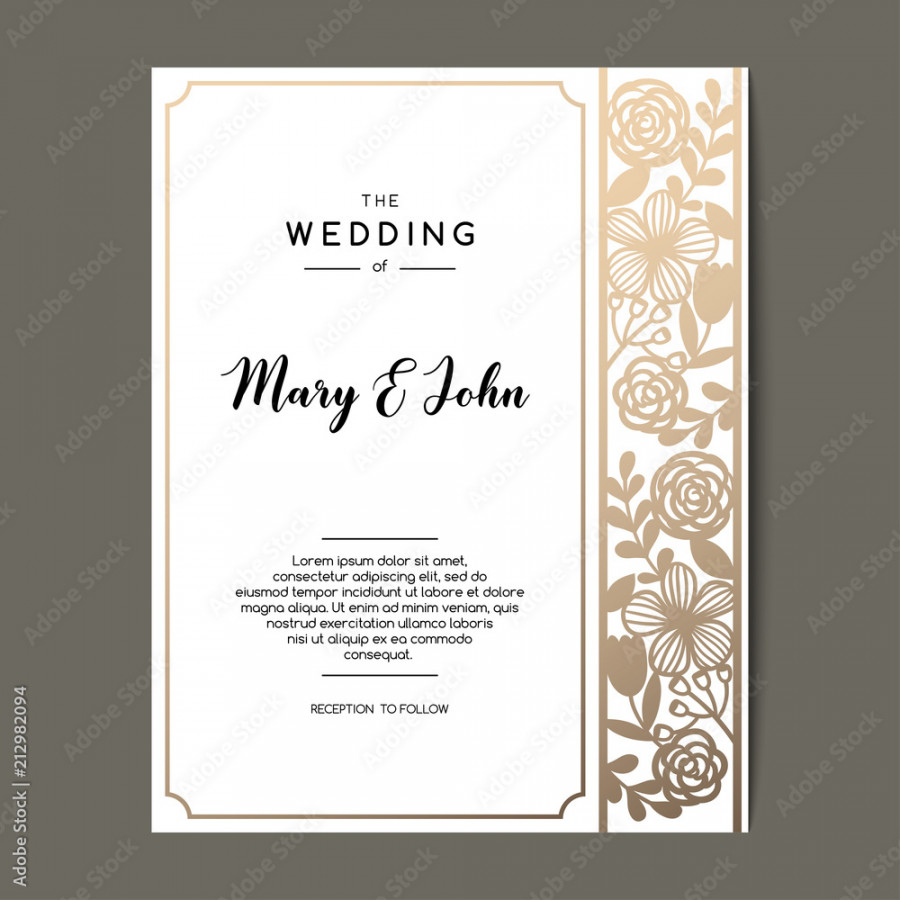 Elegant wedding invitation background with floral ornament