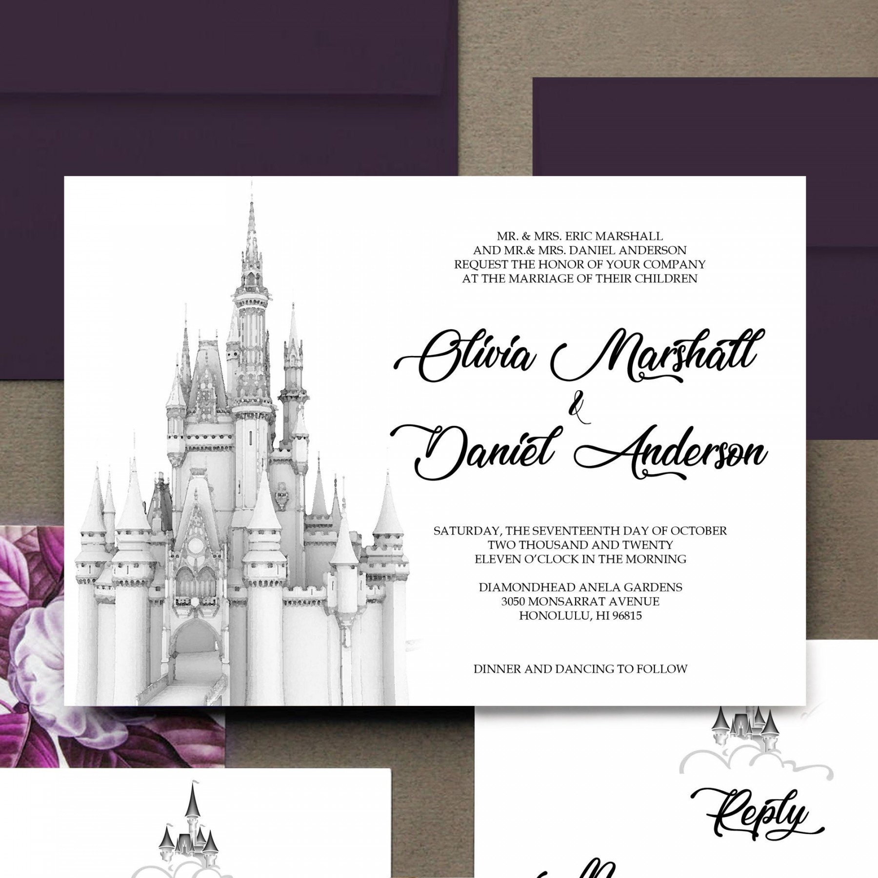 Fairytale Wedding Invitations Disney Inspired Wedding - Etsy