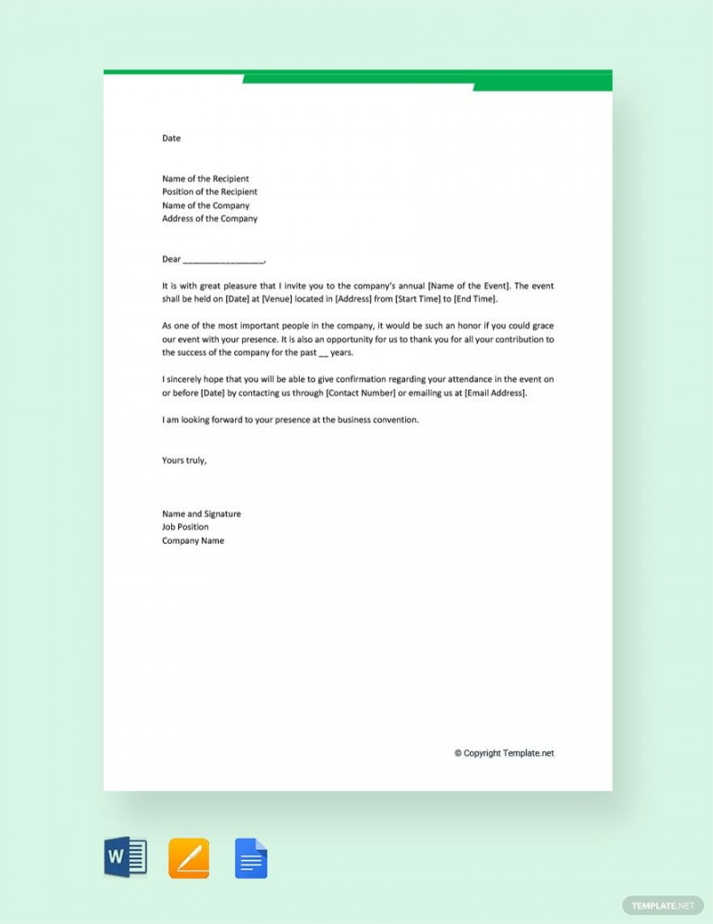 Formal Business Invitation Letter - Download in Word, Google Docs