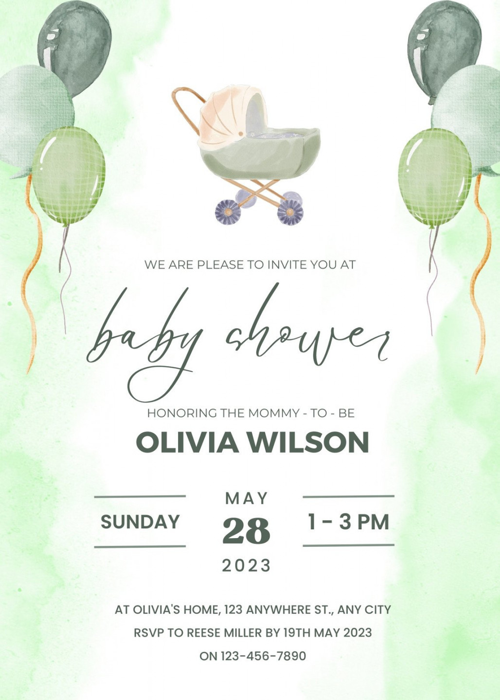 Free, custom printable baby shower invitation templates  Canva