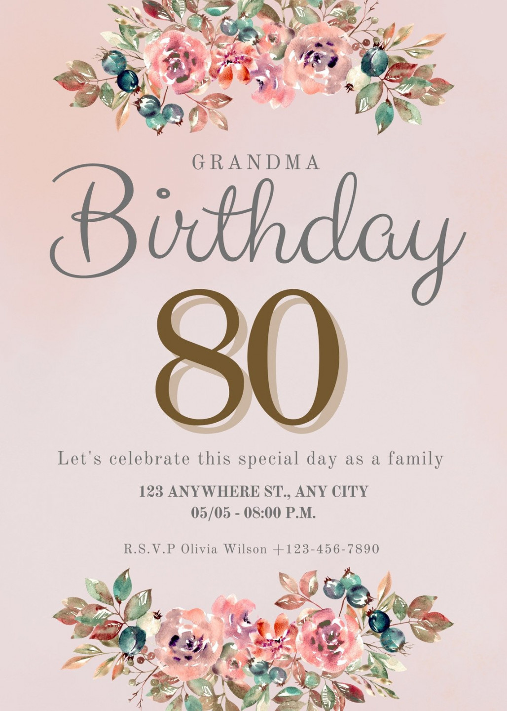 Free, printable custom th birthday invitation templates  Canva