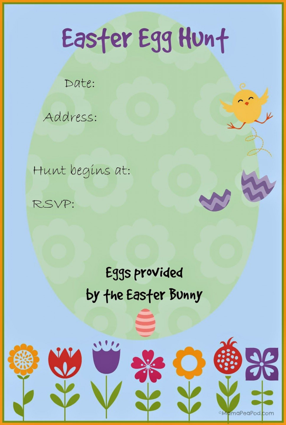 Free Printable Easter Egg Hunt Invitation}  Easter egg hunt