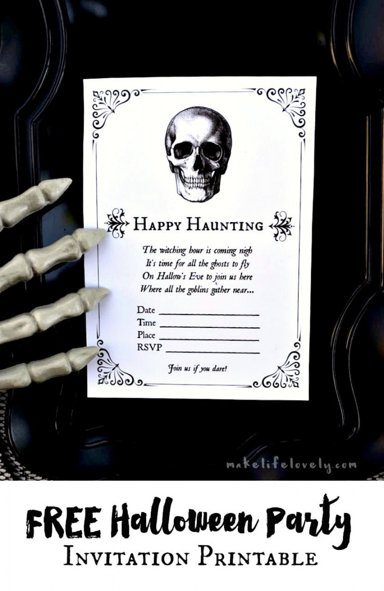 Free Printable Halloween Invitations for Your Spooky Soiree