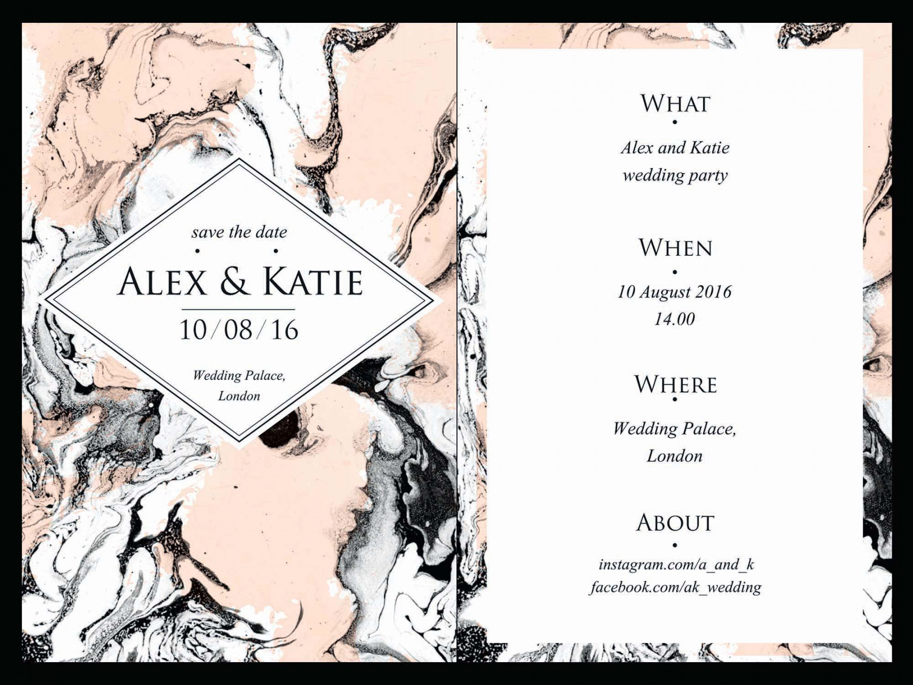 Free Two-Sided Wedding Invitation Template