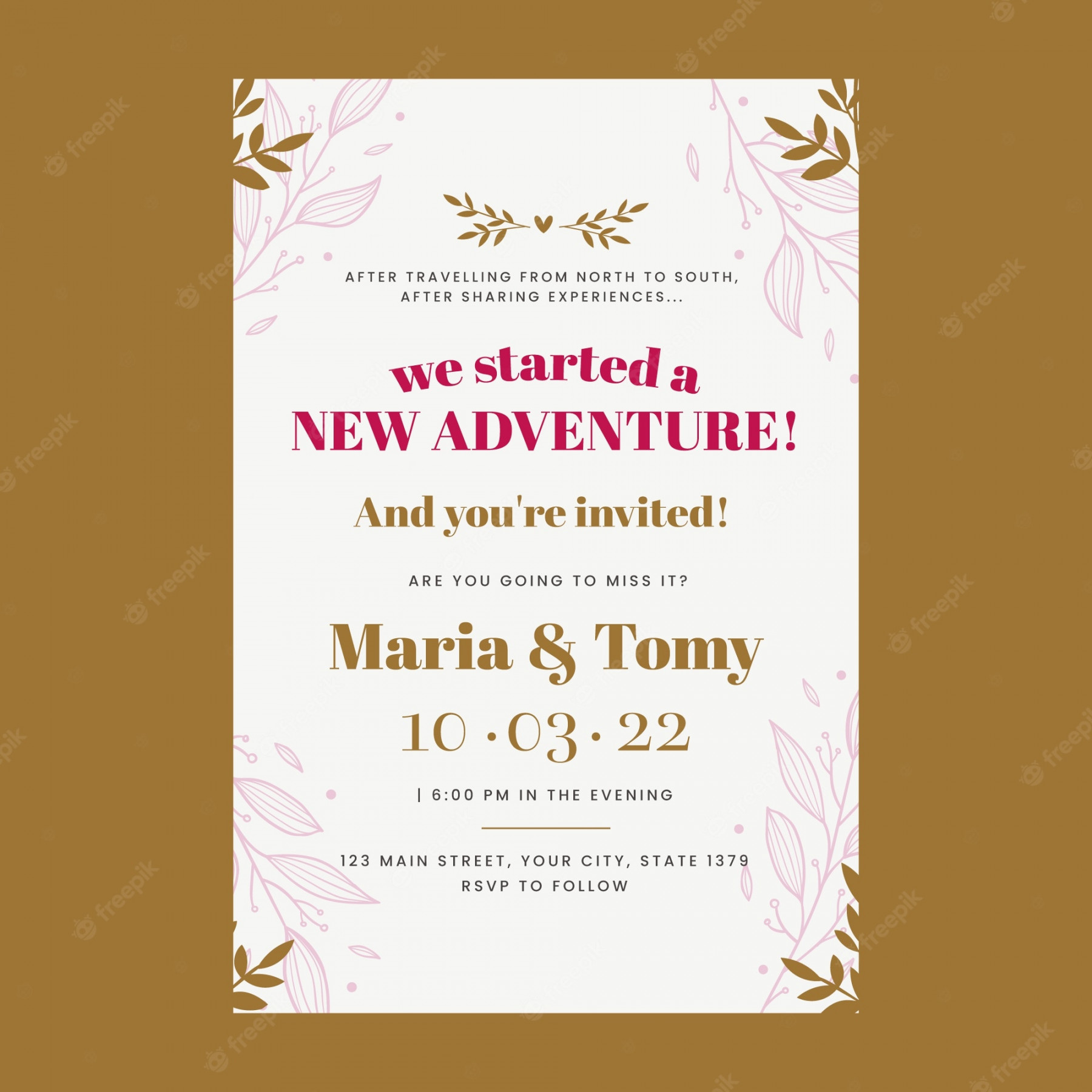 Free Vector  Creative funny wedding invitation