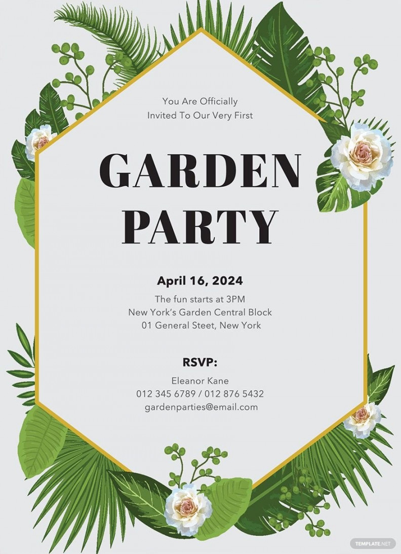 Garden Party Invitation Template - Download in Word, Illustrator