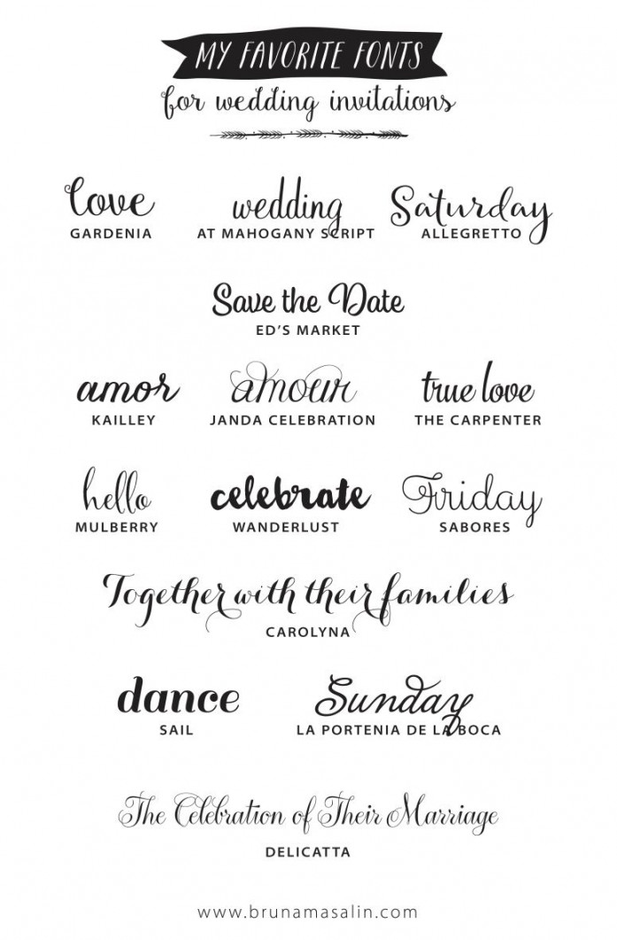 My Favorite Fonts for Wedding Invitations - bruna masalin