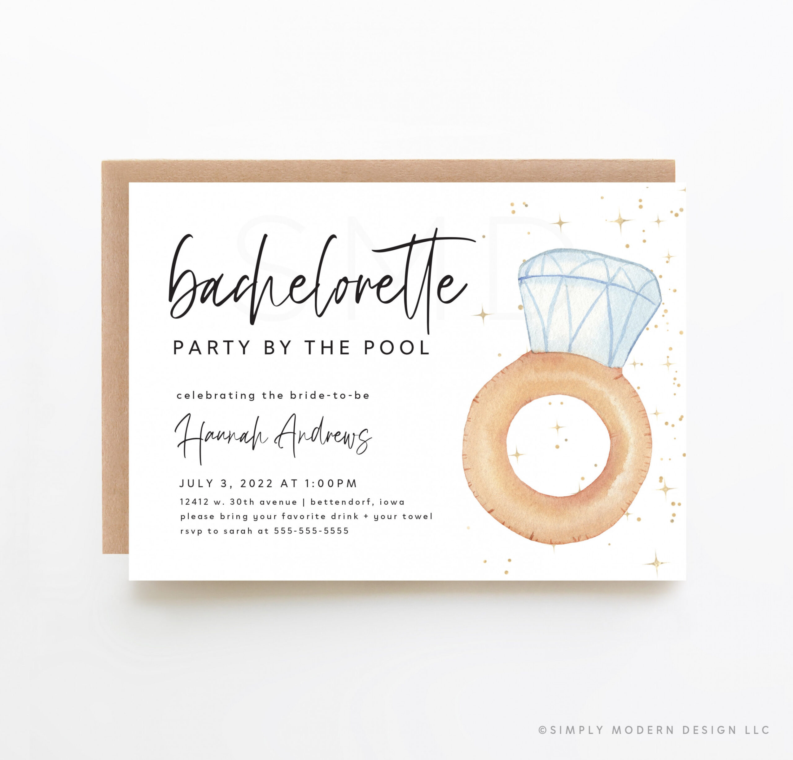 Pool Bachelorette Party Invite Engagement Pool Party Bridal - Etsy