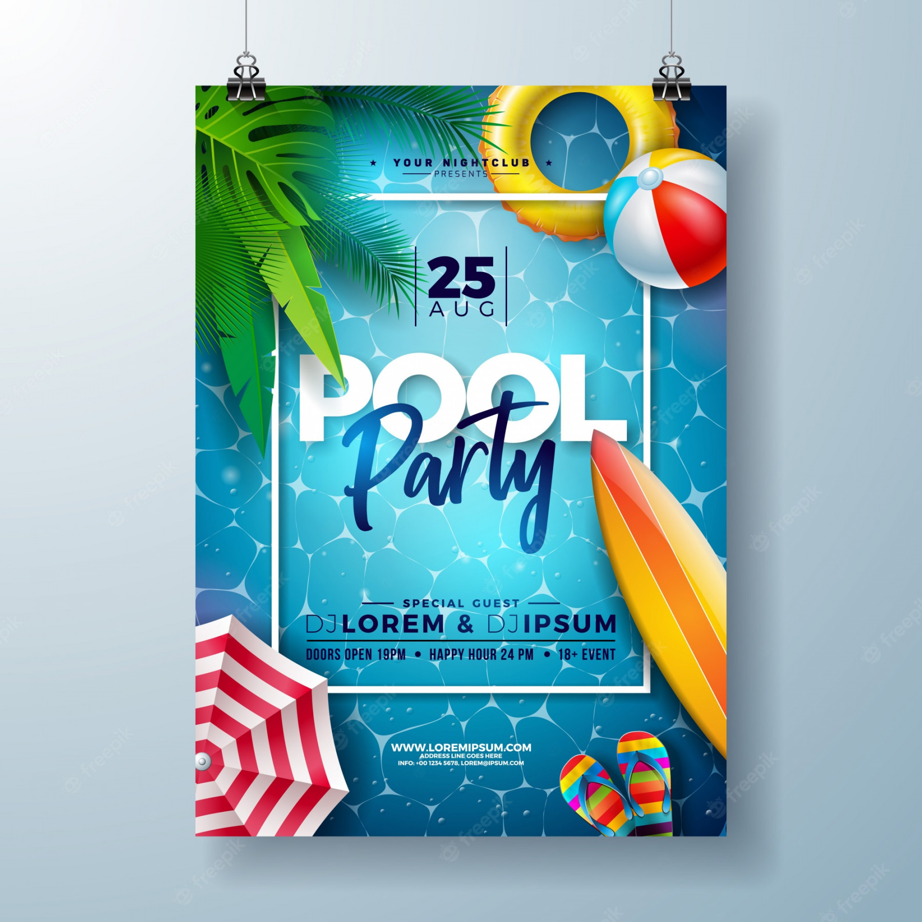 Pool party invitation Vectors & Illustrations for Free Download