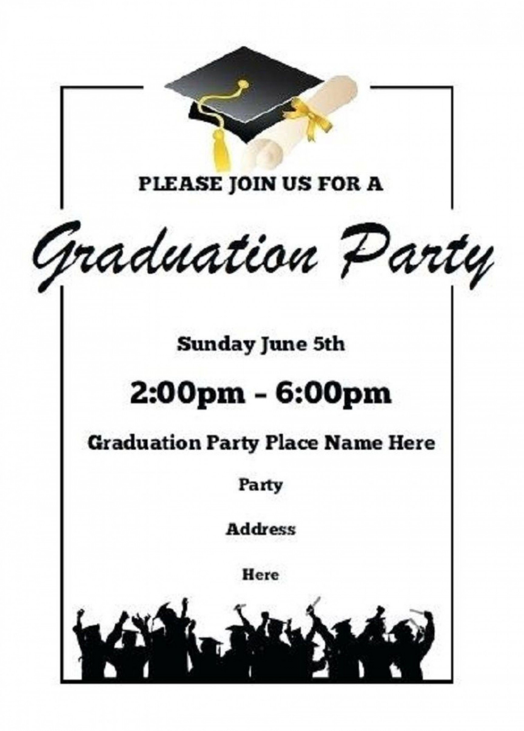 Printable Word Free Graduation Party Invitation t