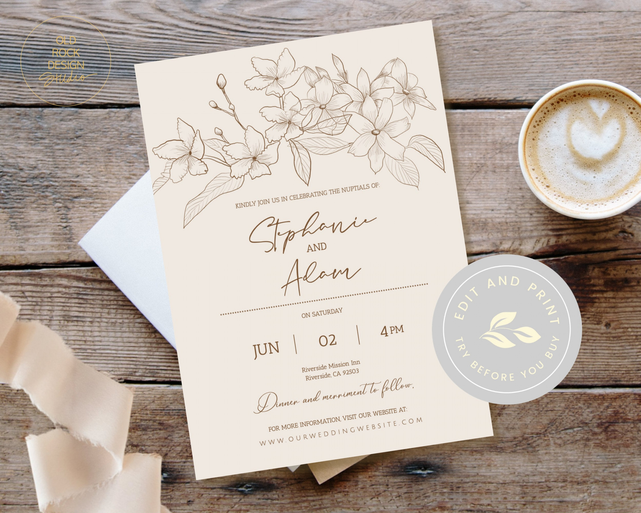 Sampaguita Flower Wedding Invitation Printable Invite - Etsy