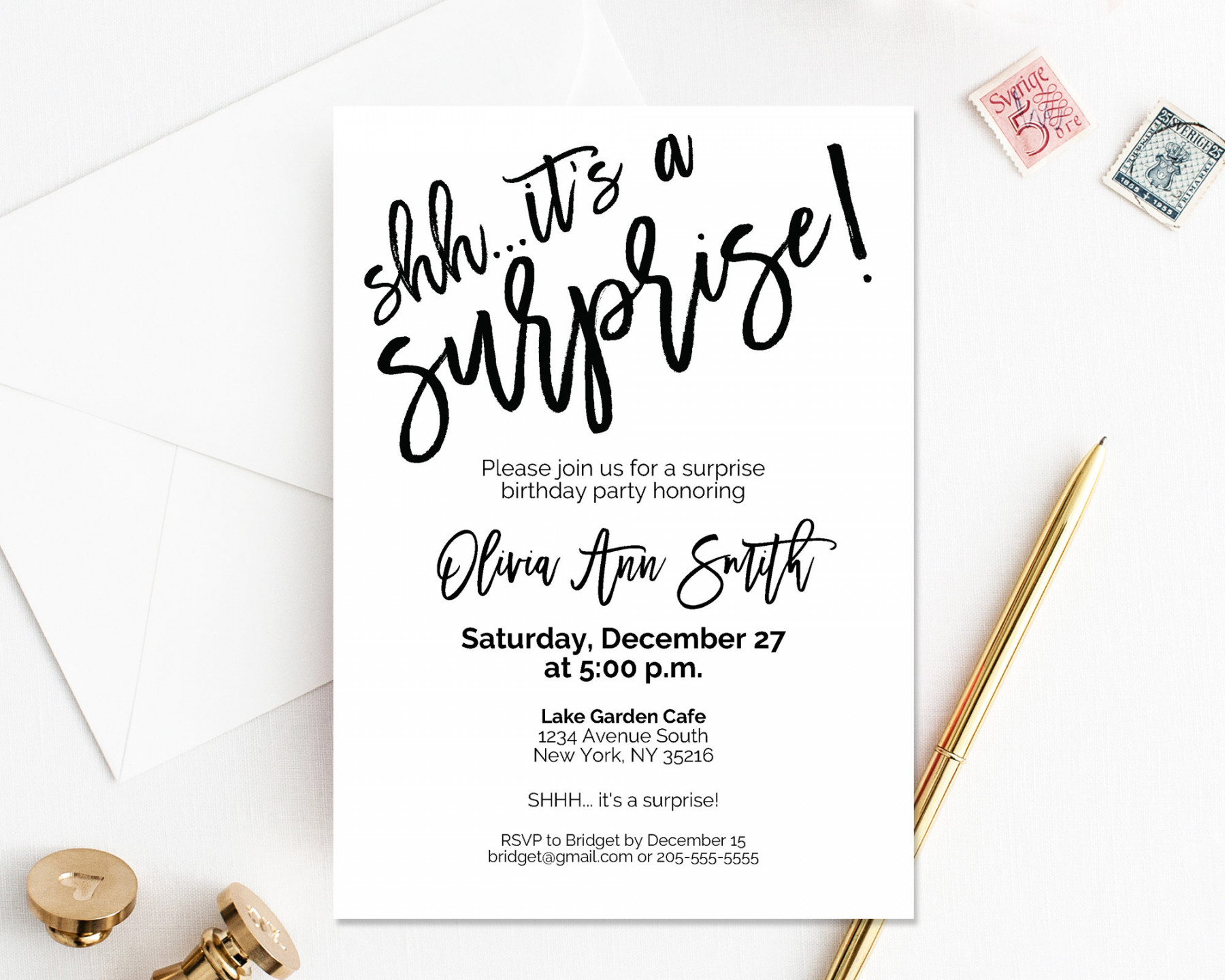 Surprise Birthday Invitation Surprise Party Invitations - Etsy