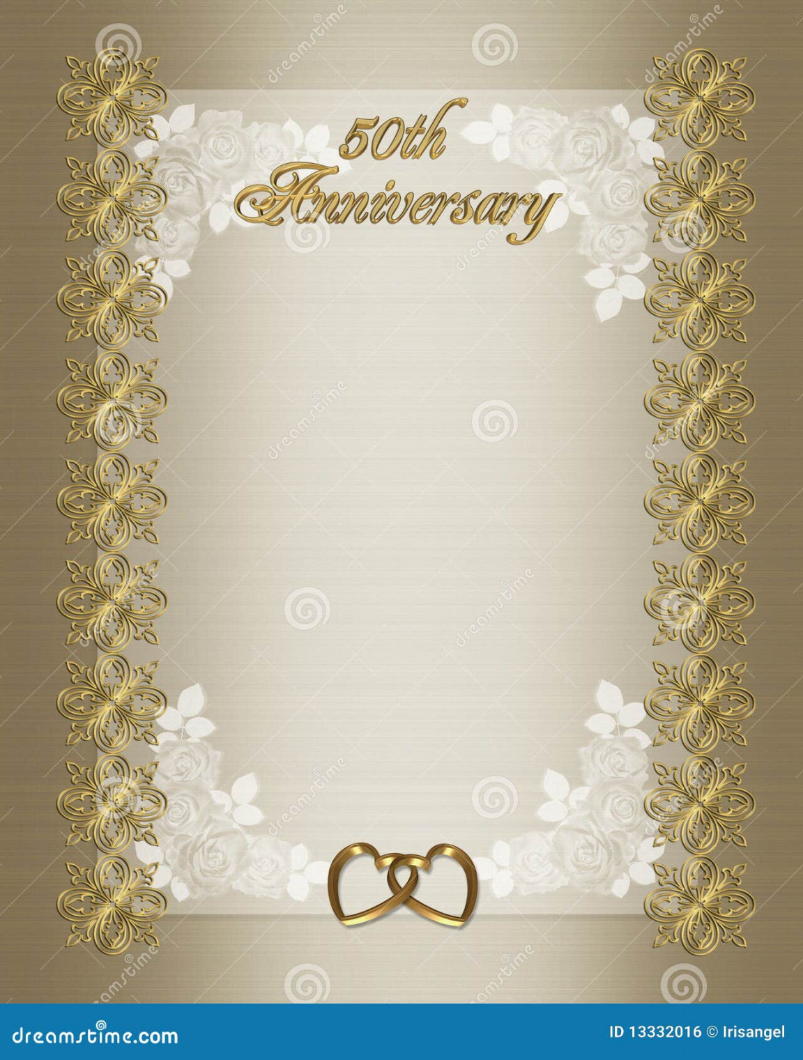 th Wedding Anniversary Invitation Template Stock Illustration