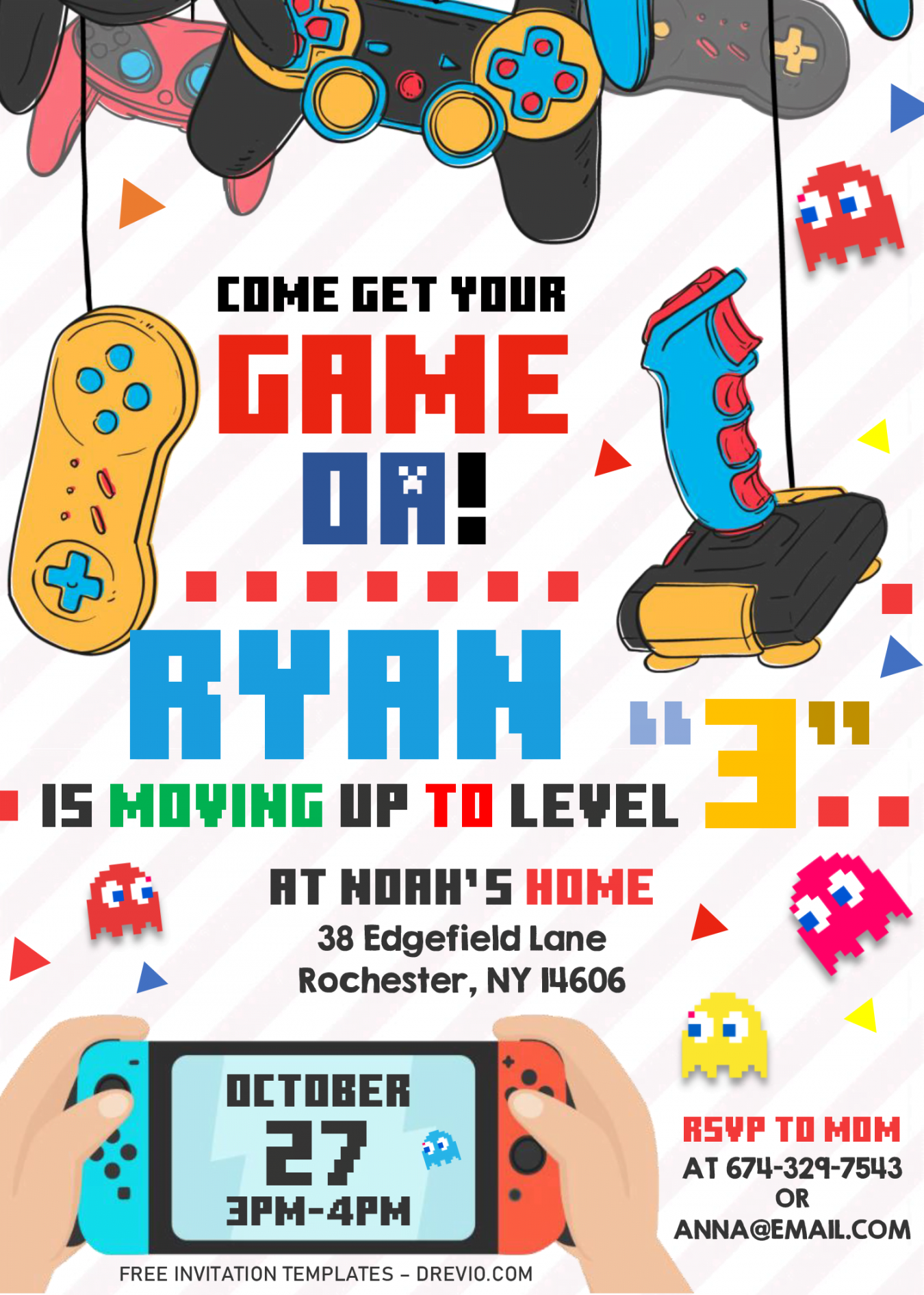 Video Game Invitation Templates – Editable