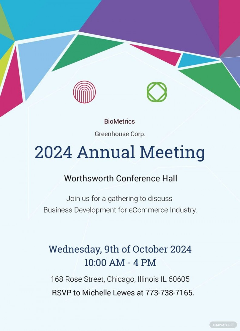 Annual Meeting Invitation Template - Download in Word, Illustrator