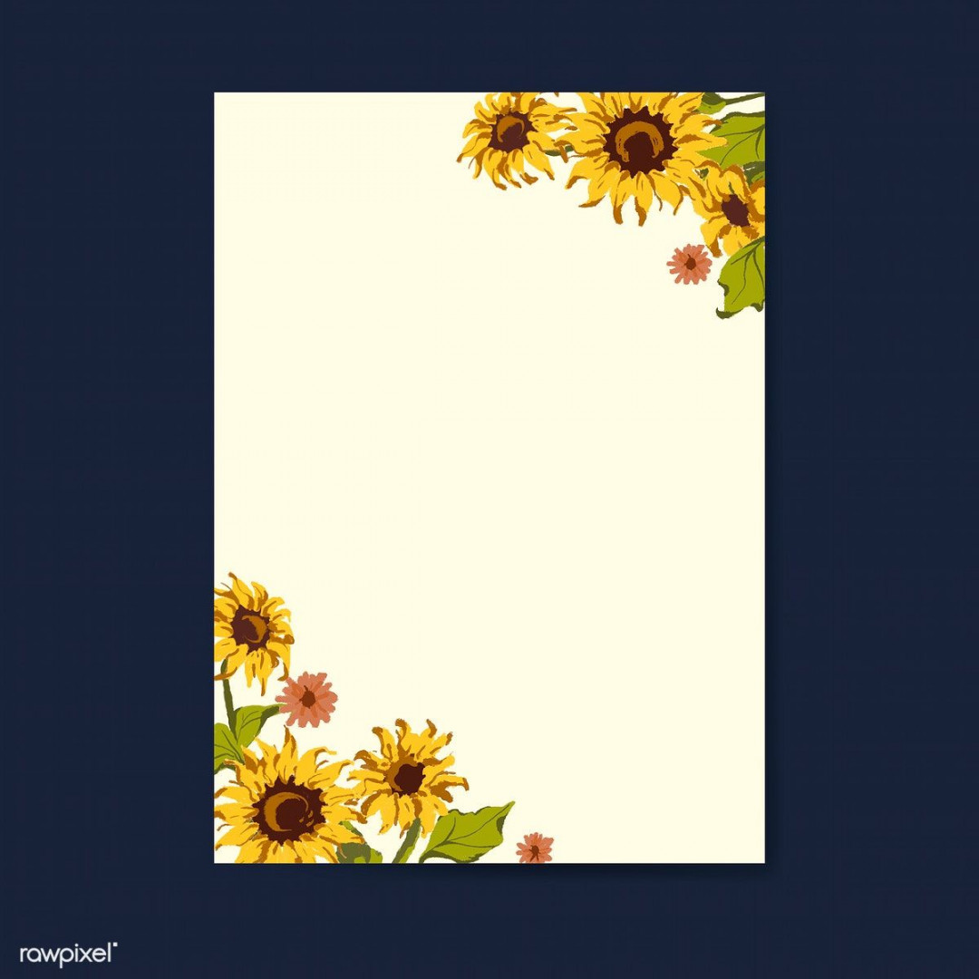 Blank sunflower invitation card mockup vector  free image by