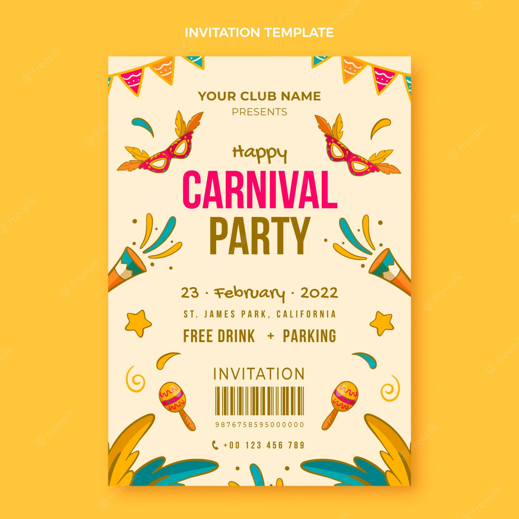 Carnival Invitation Template - Free Vectors & PSDs to Download