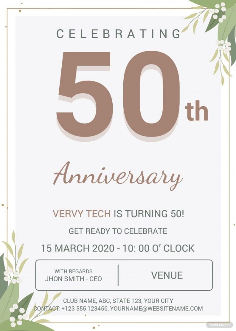 Corporate Anniversary Invitation Template - Download in Word