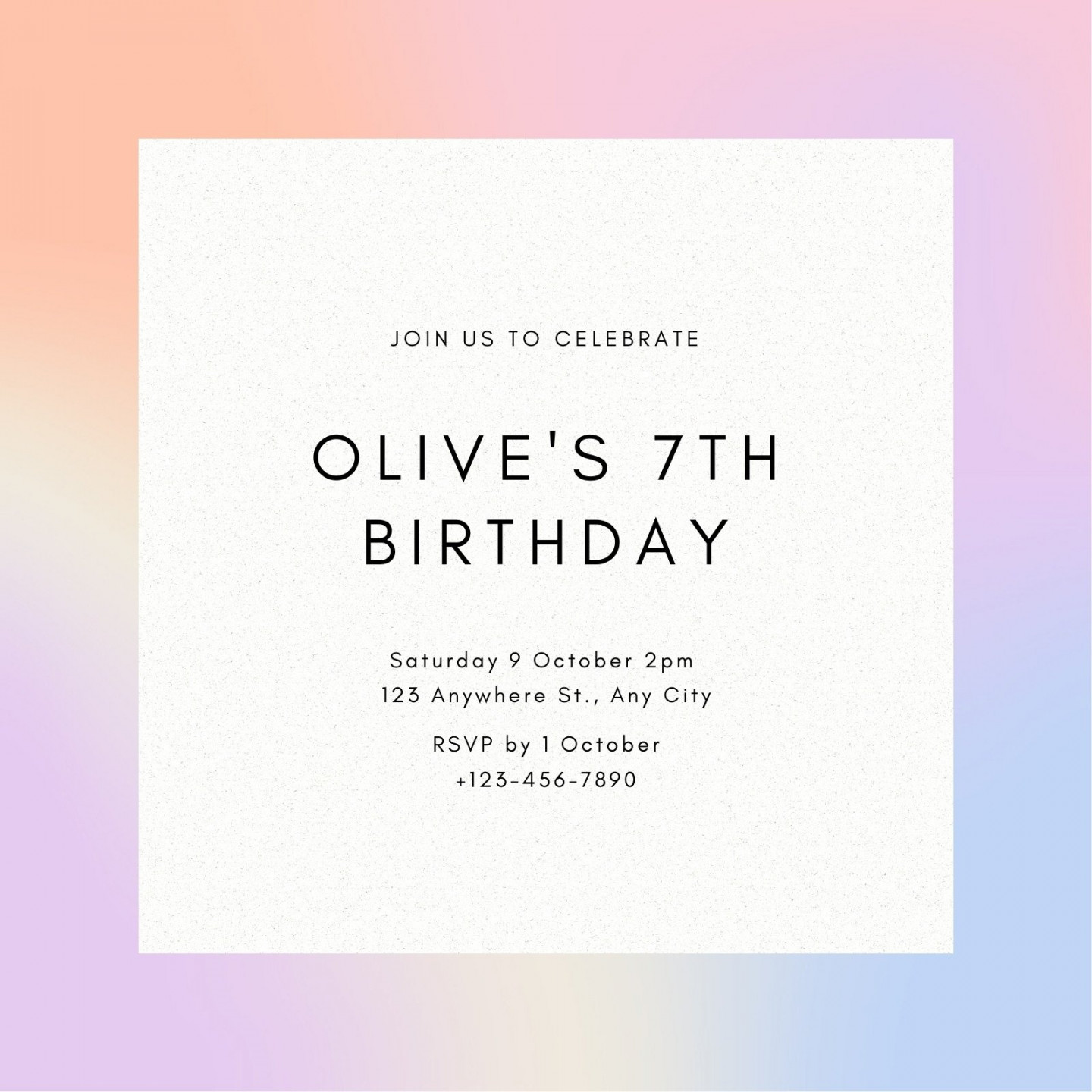 Customize + Rainbow Birthday Invitation Templates Online - Canva