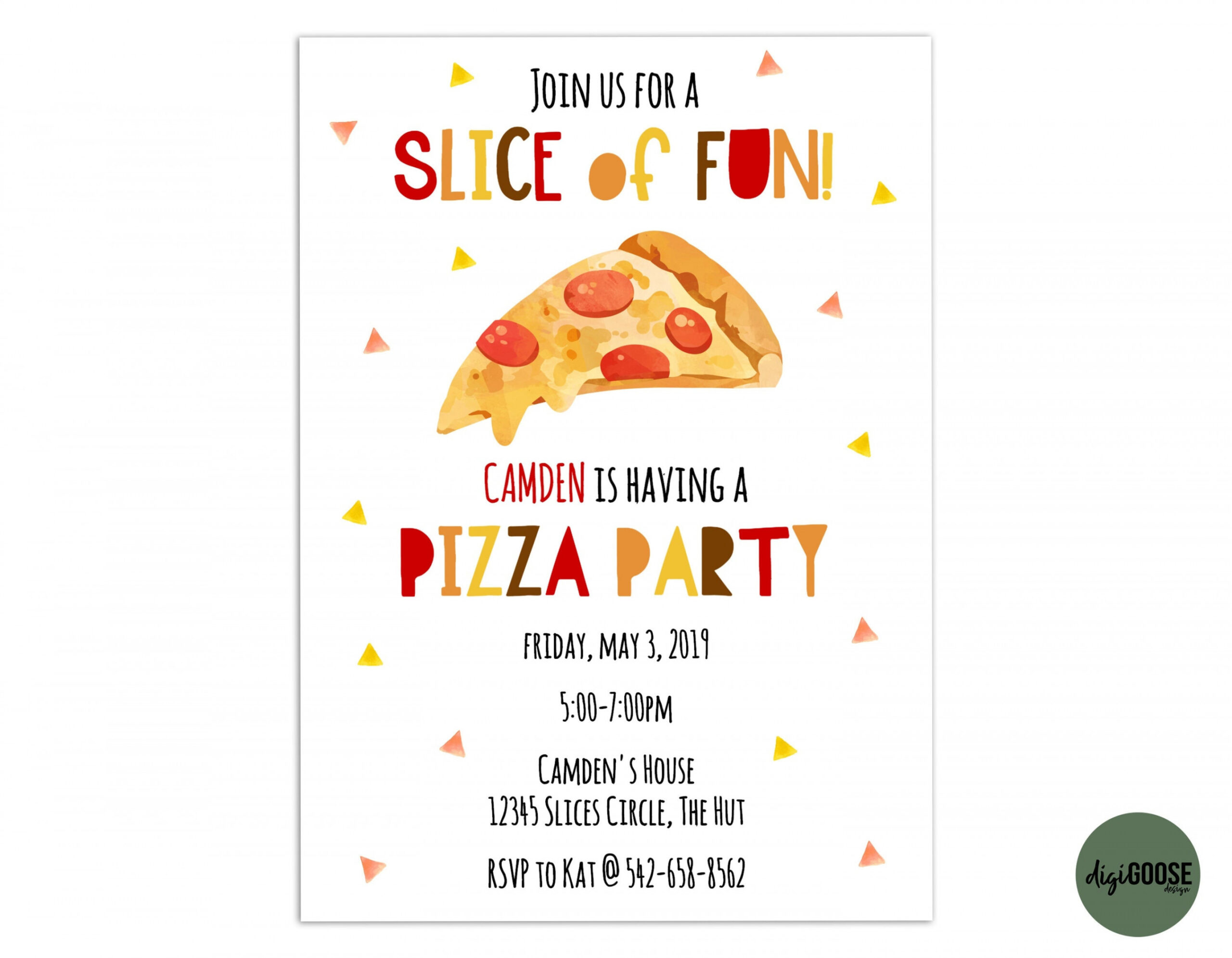 EDITABLE Pizza Party Invitation TEMPLATE Pizza Birthday - Etsy