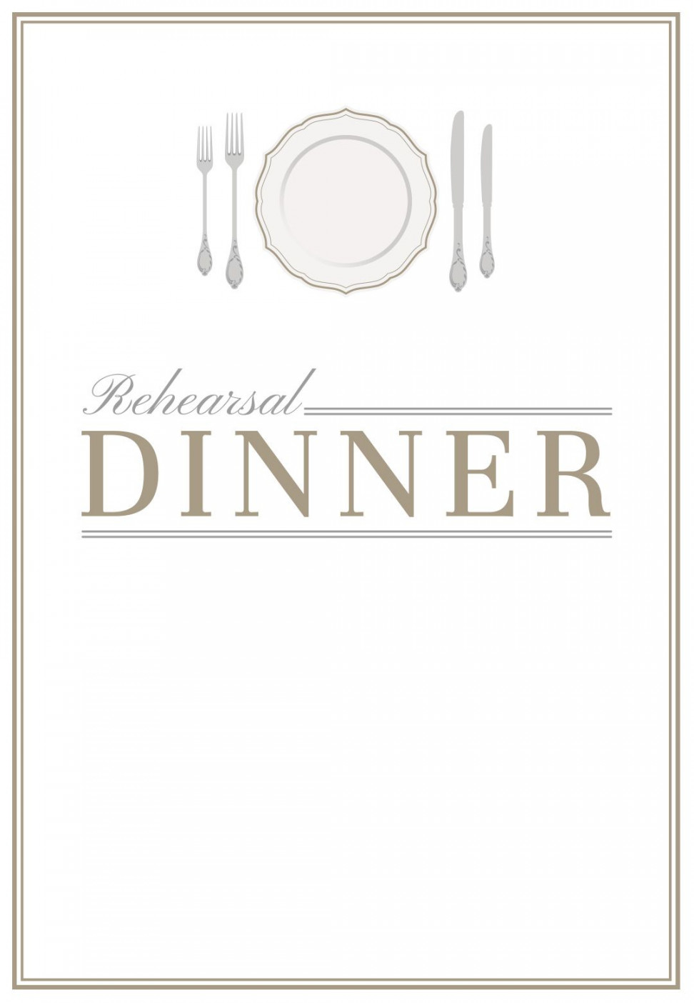 Elegant Setting - Free Printable Rehearsal Dinner Party Invitation