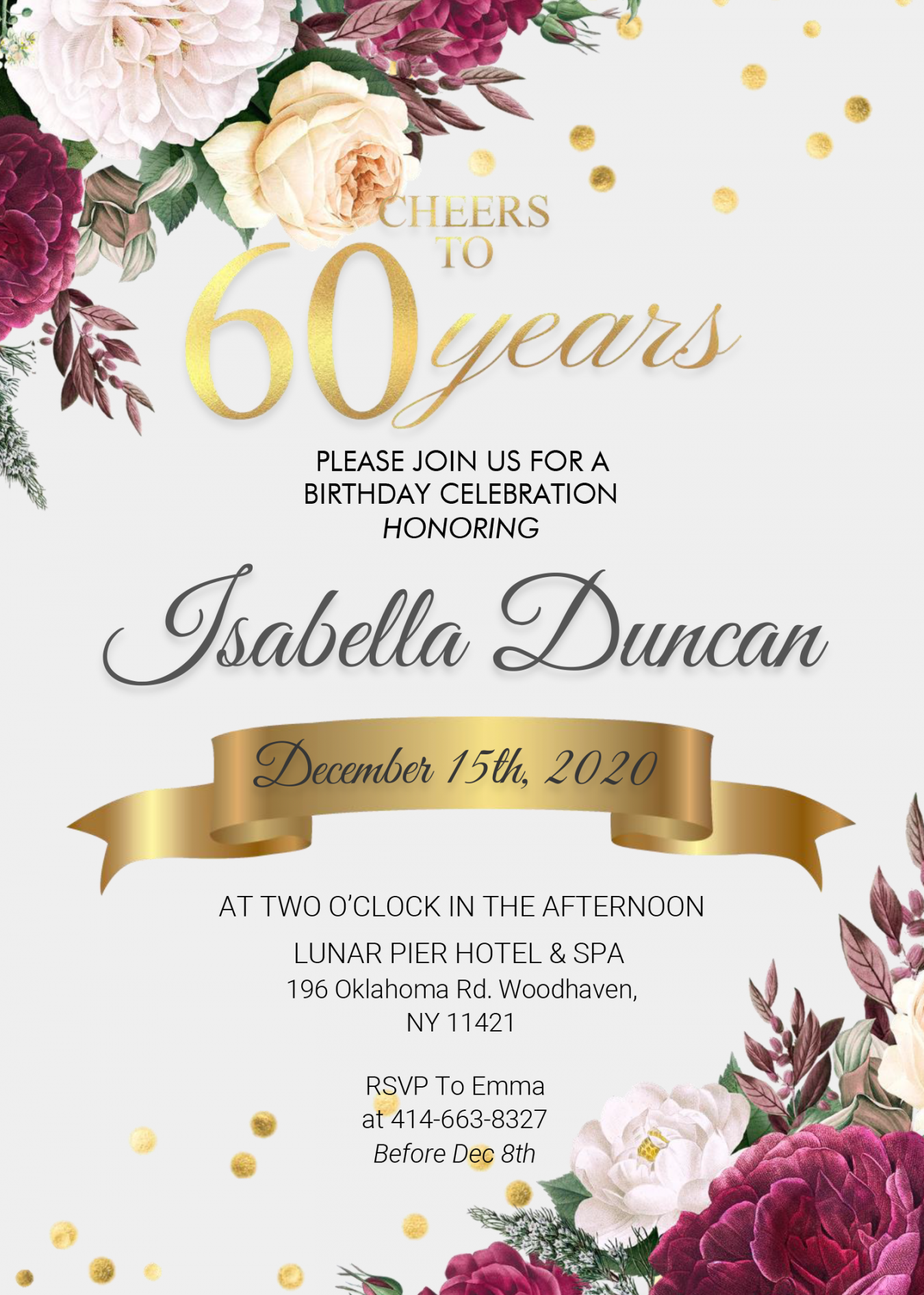 Floral th Birthday Invitation Templates - Editable With MS Word