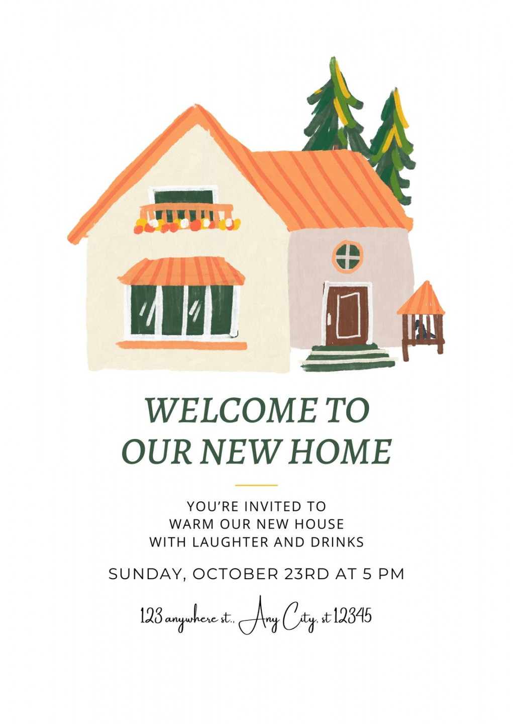 Free, custom printable housewarming invitation templates  Canva