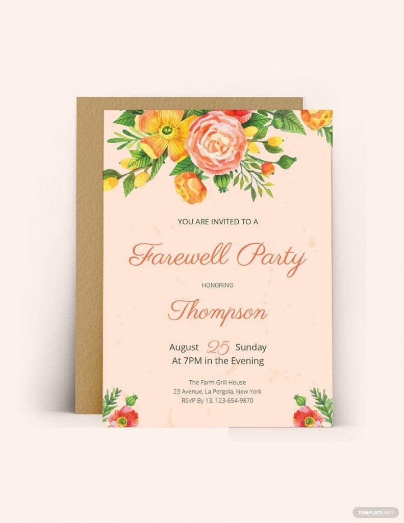 FREE Farewell Invitation card Template - Download in Word, Google