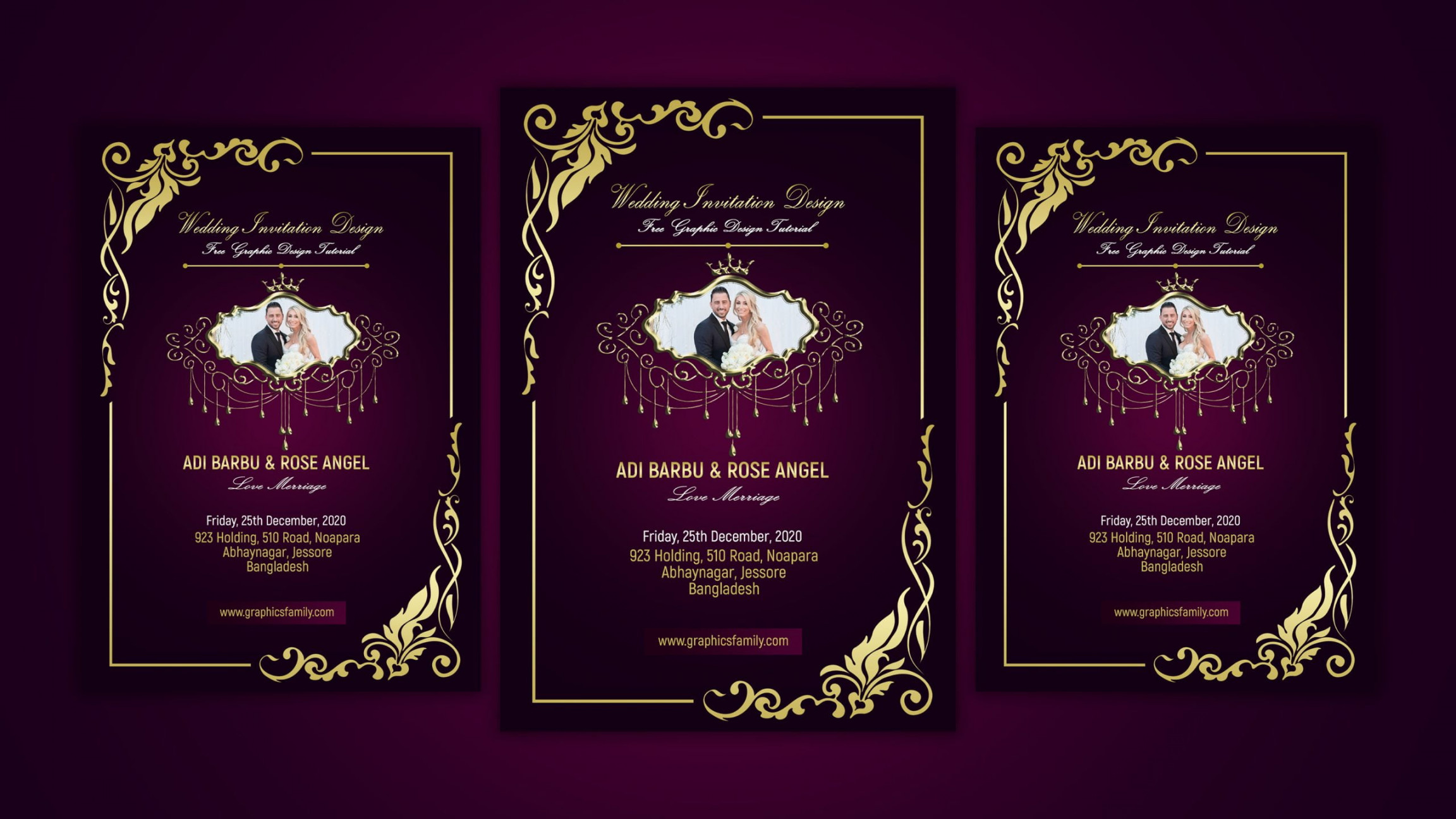 Free Wedding Invitation Card Template – GraphicsFamily