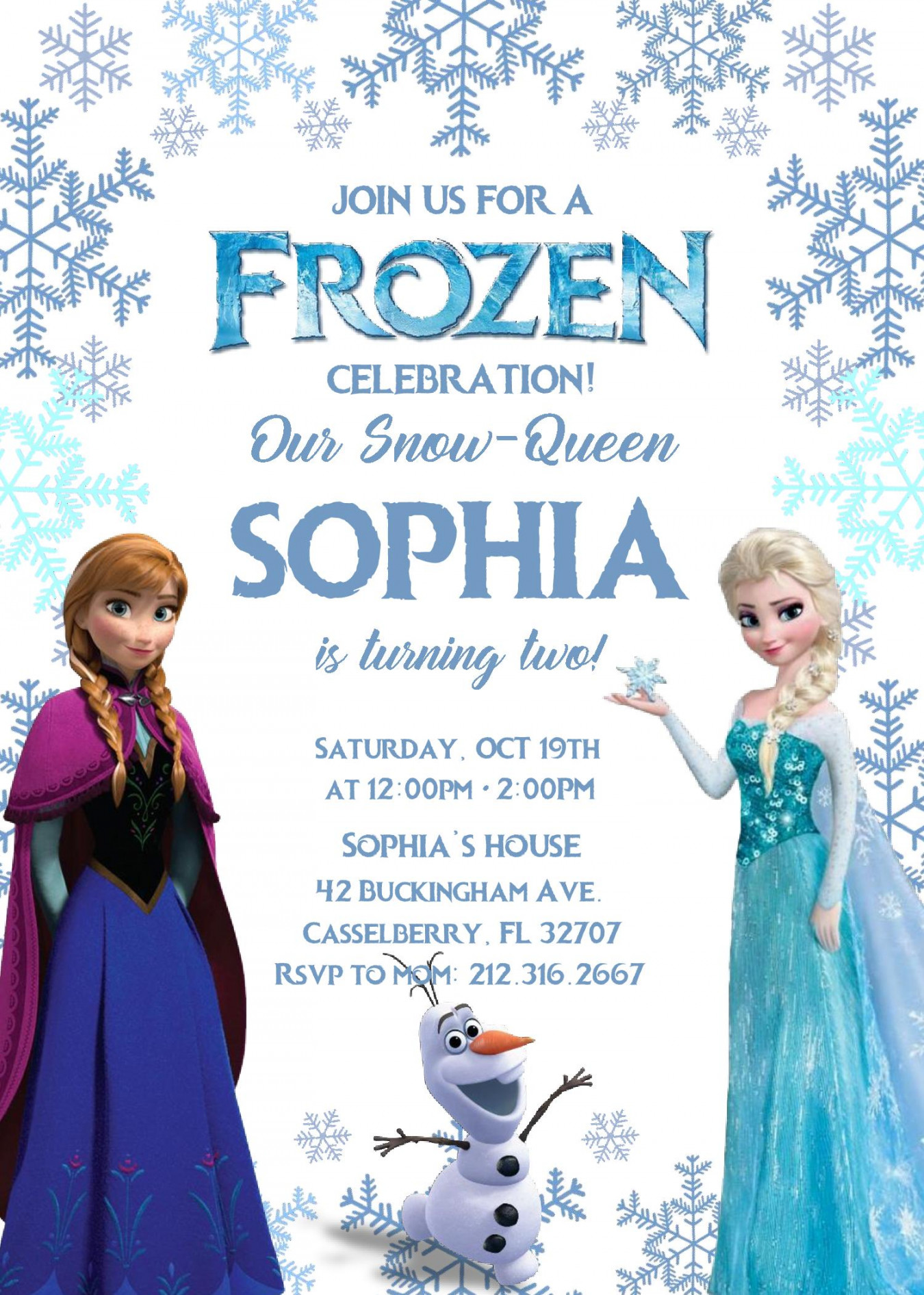 Frozen Invitation Templates – Editable With MS Word  FREE