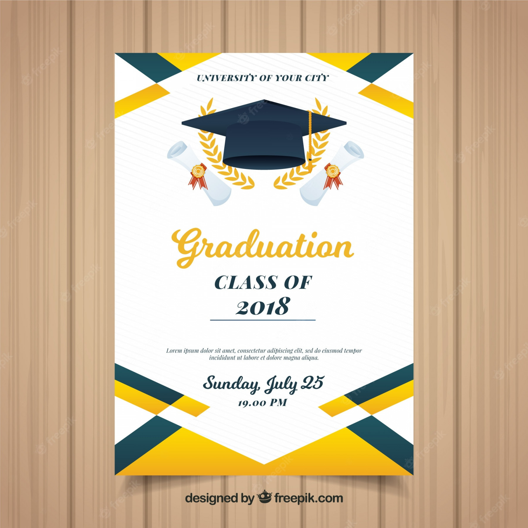 Graduation Invitation Template - Free Vectors & PSDs to Download