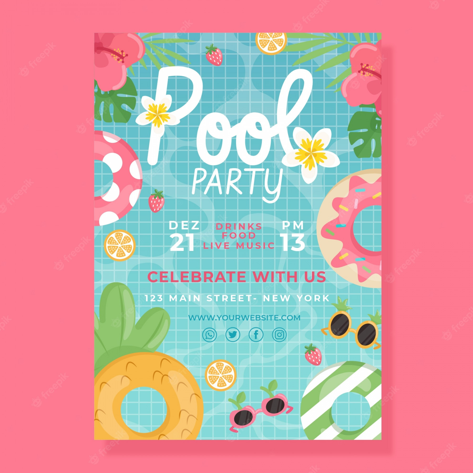 Pool party invitation Vectors & Illustrations for Free Download