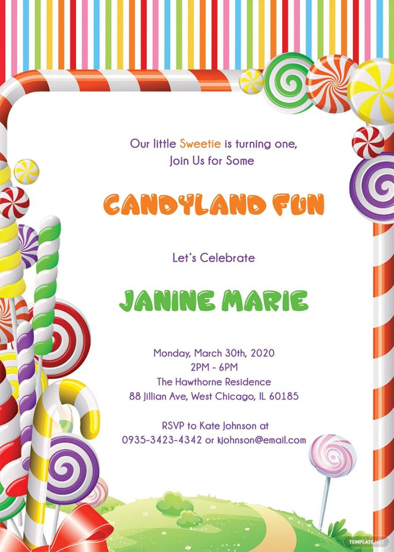 Sample Candyland Birthday Invitation Template - Download in Word