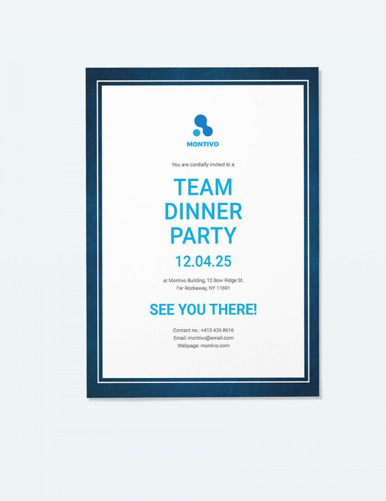 Team Dinner Party Invitation Template - Download in Word