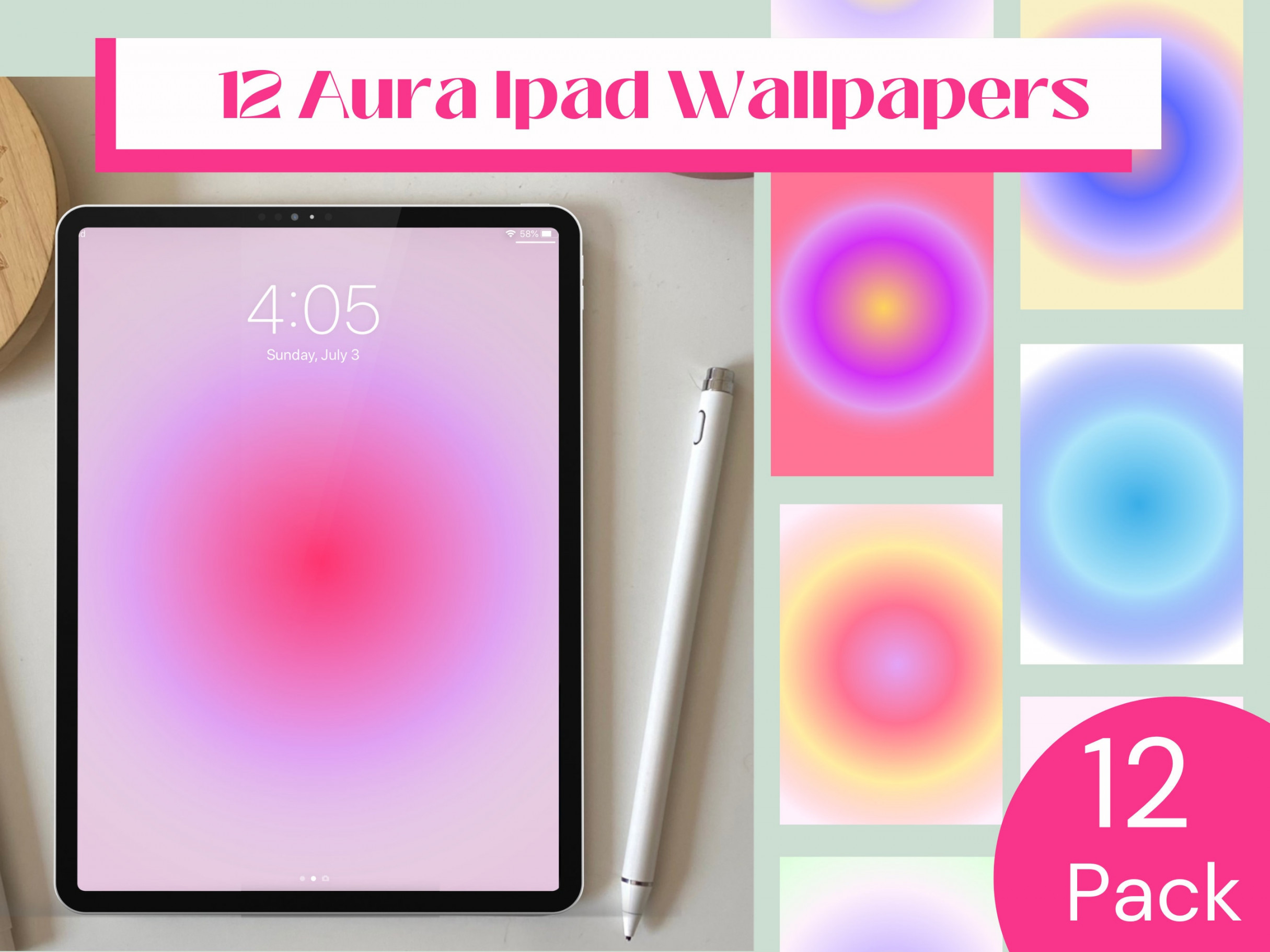 Aura Farbverlauf iPad Wallpapers Niedlicher Trendy Preppy - Etsy