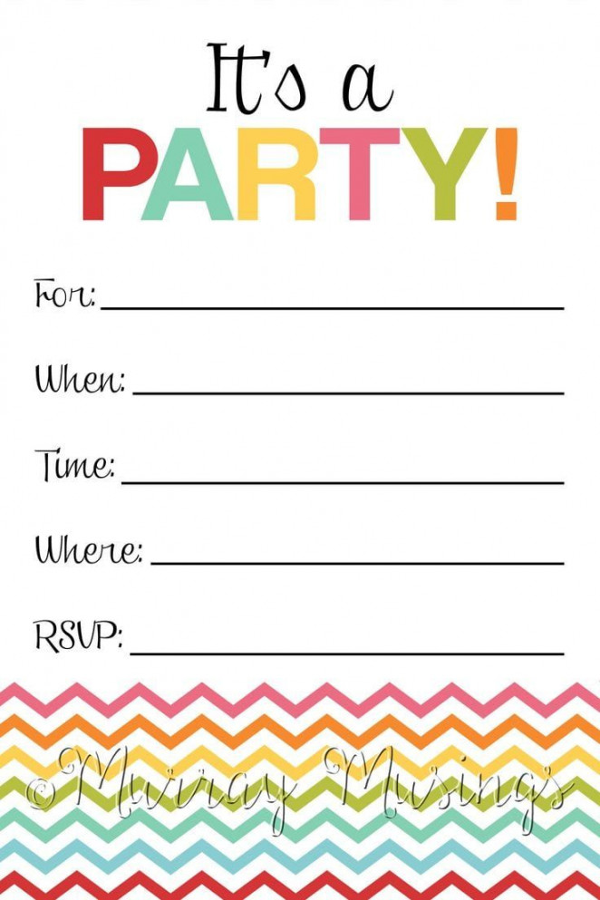 Blank Party Invitations  Birthday party invitations printable