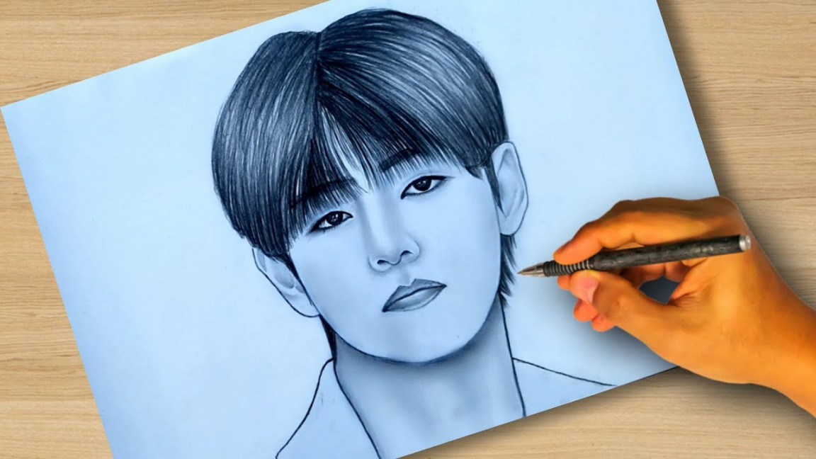 BTS Drawings / BTS V drawing/ How To Draw V Bts/ Easy Pencil Drawing For  beginners / Kim Taehyung