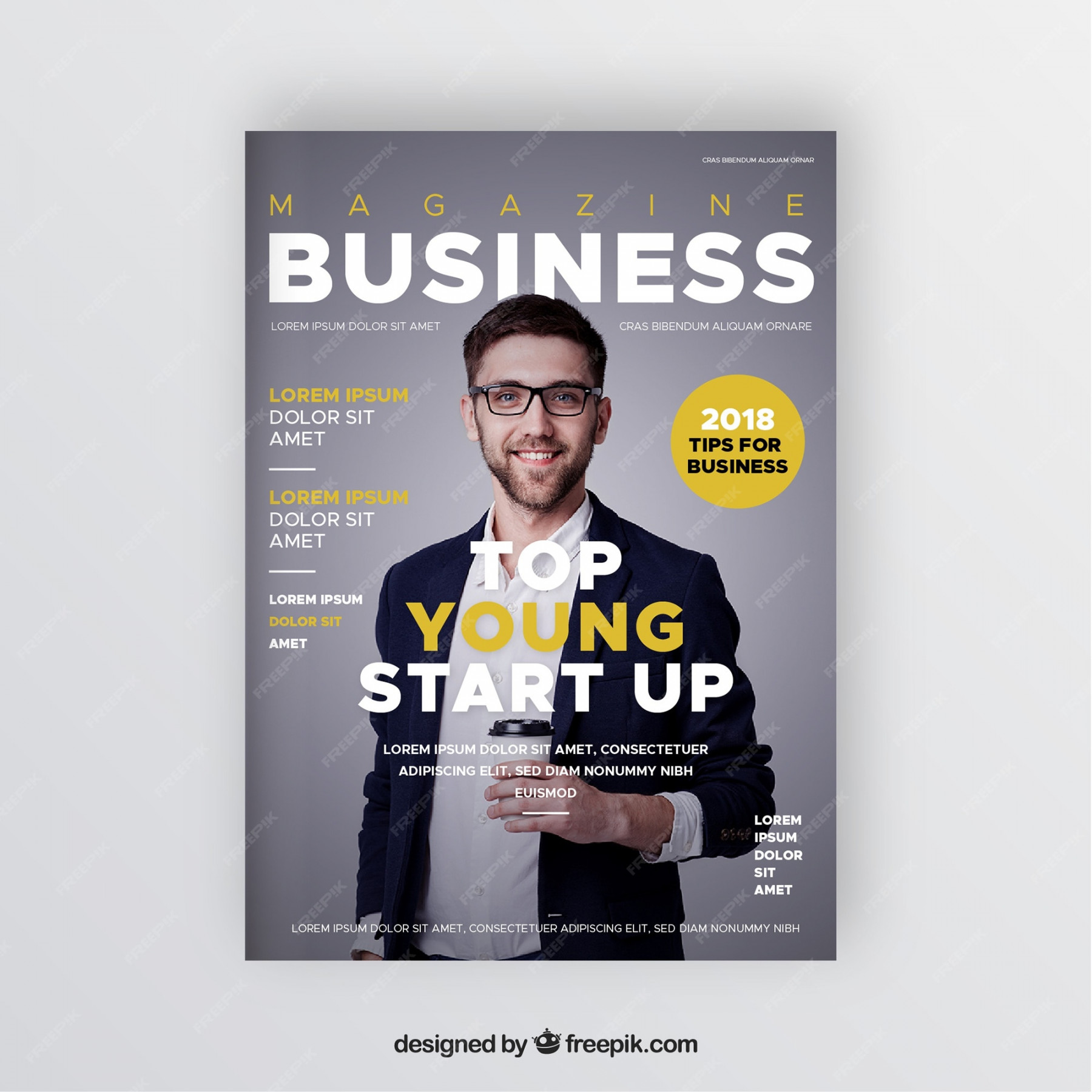 Business-magazin-cover mit foto  Kostenlose Vektor