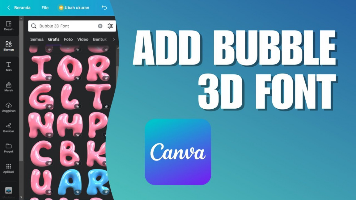 Canva Element Keyword for You! How to Add the Bubble D Font to Your Design  in Canva?