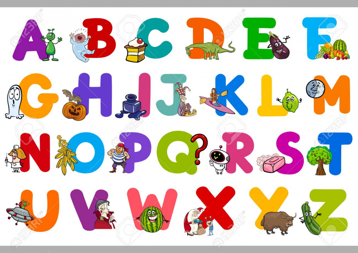 Cartoon Illustration Von Großbuchstaben Alphabet Set Für