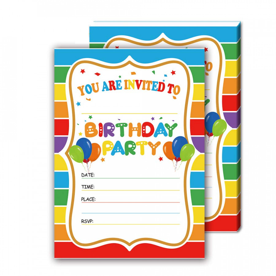 Colorful Rainbow Invitation Cards, Kids Birthday Invitations for Boys or  Girls, Perfect with BirthdaSee more Colorful Rainbow Invitation Cards,  Kids