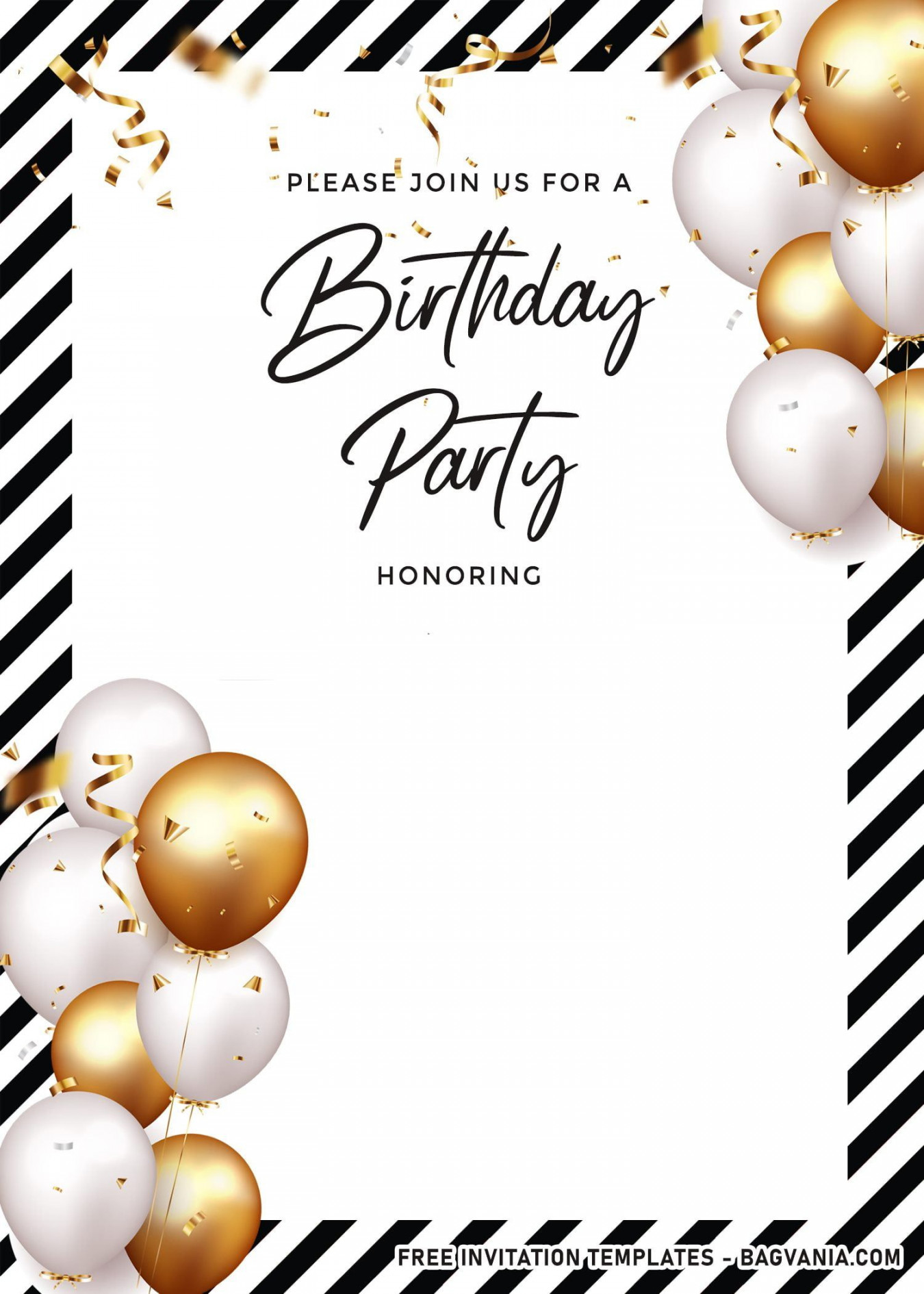 + Cute And Elegant Balloons Themed Birthday Invitation Tem