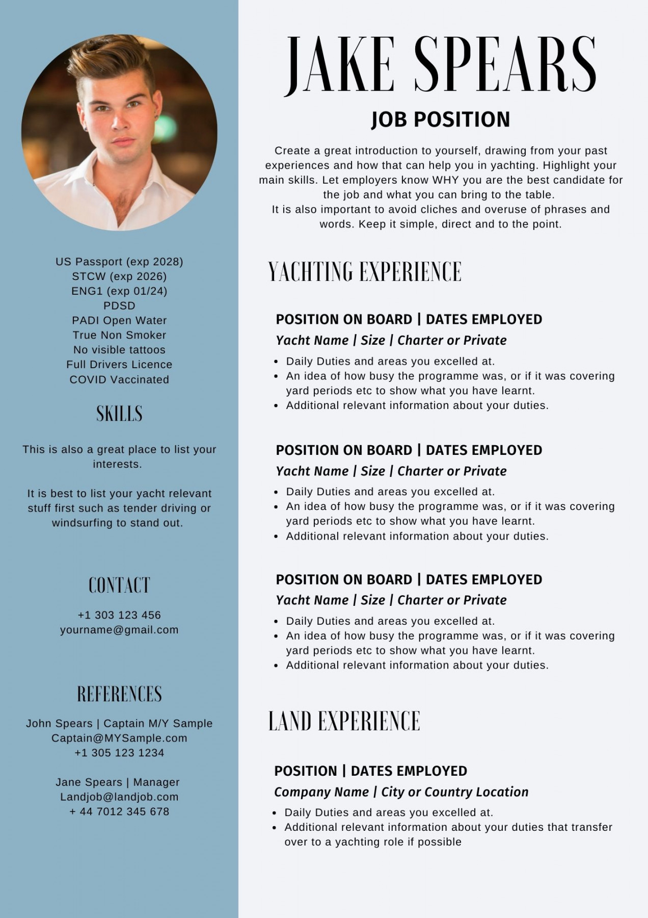 CV Template : Dubai