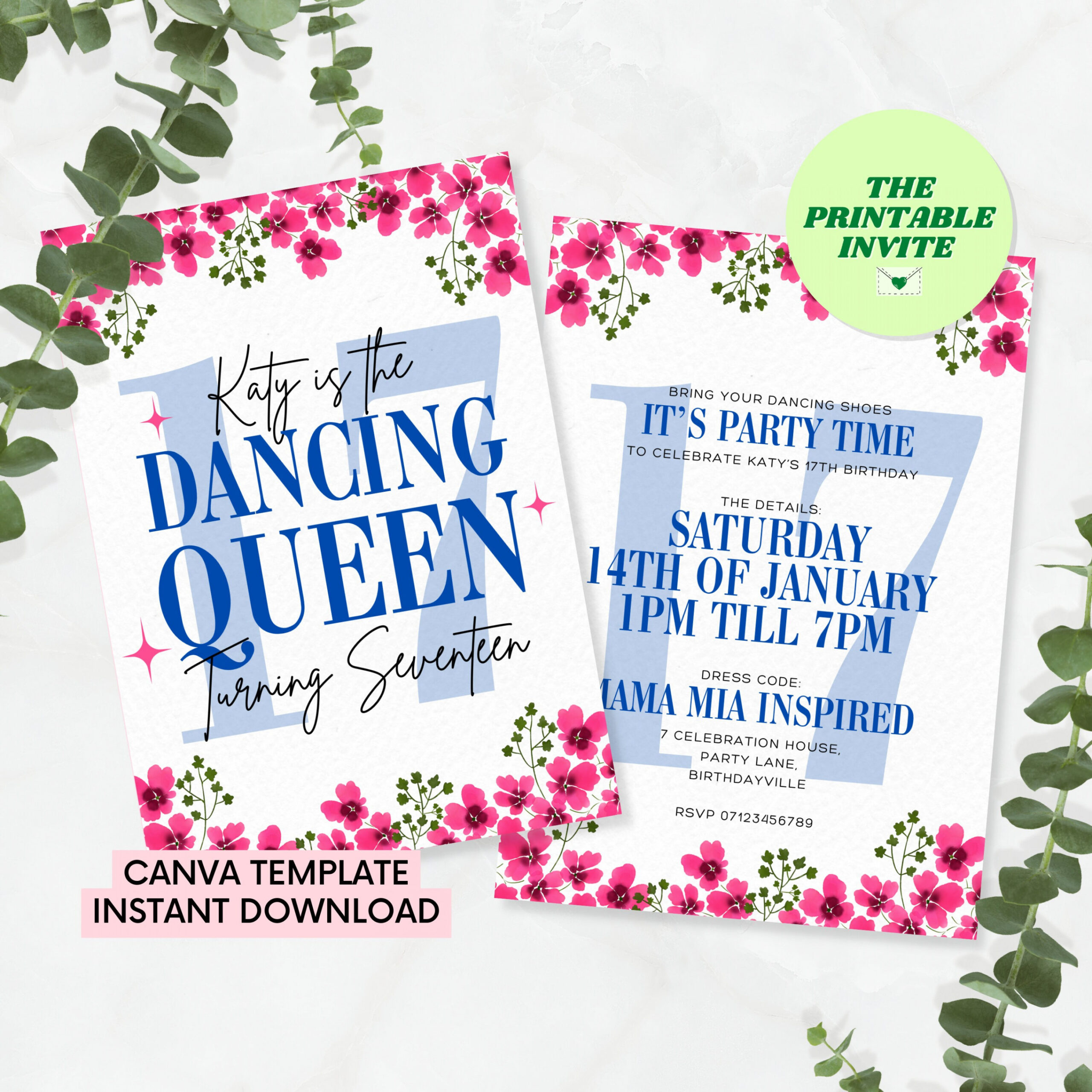 Dancing Queen  Mamma Mia th Birthday Party Invitation - Etsy