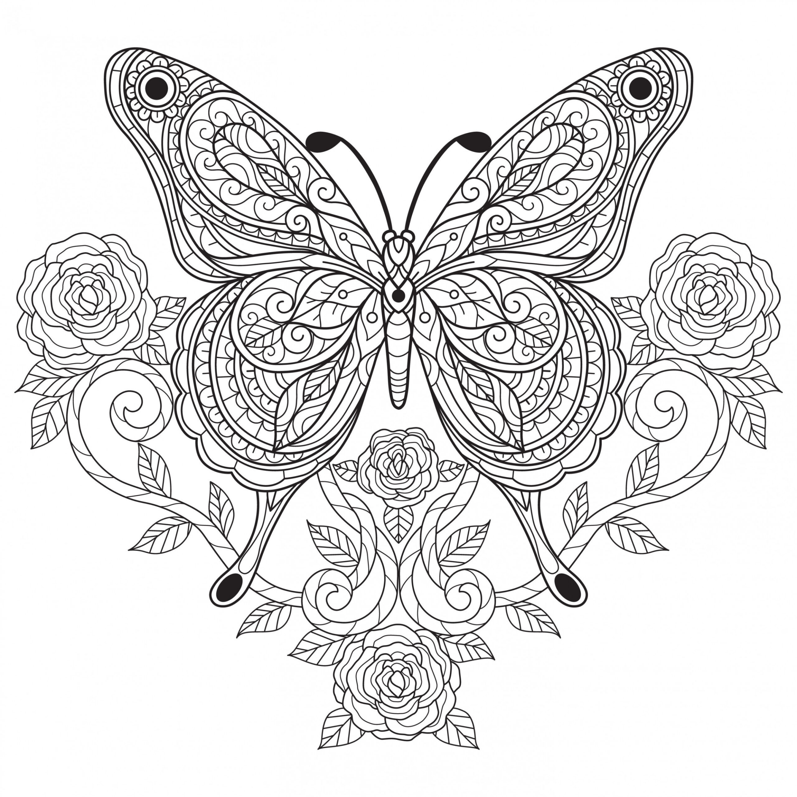 Digital Printable Beautiful Butterfly Coloring Pages Easy - Etsy